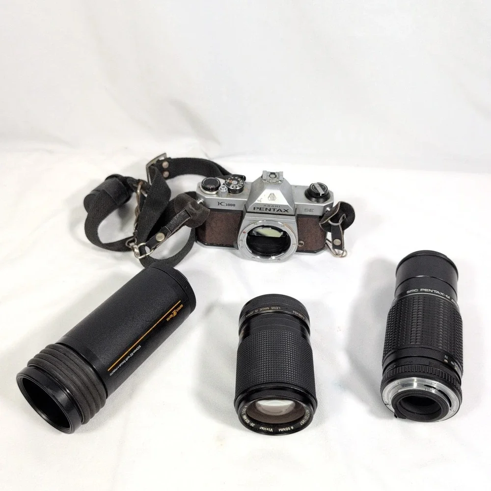 K1000 PENTAX Special SE Edition 35mm Manual Focus Camera w multiple lens